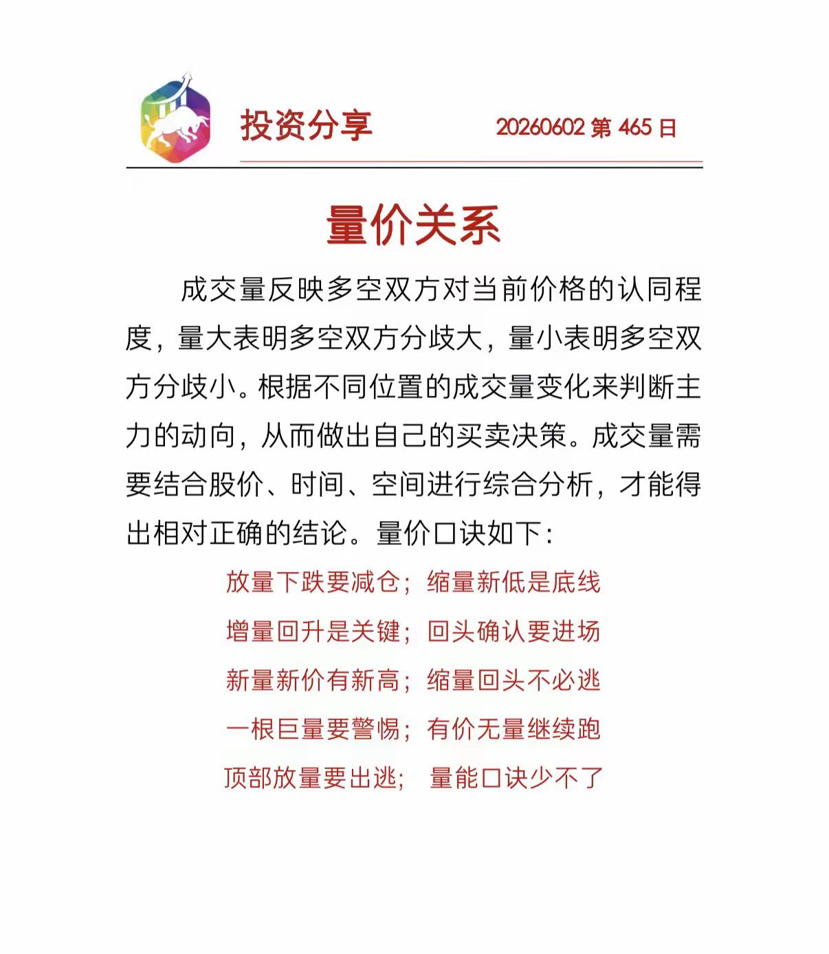 股市入门必看：量价关系核心口诀，读懂主力动向（干货收藏）

成交量，是市场最诚实
