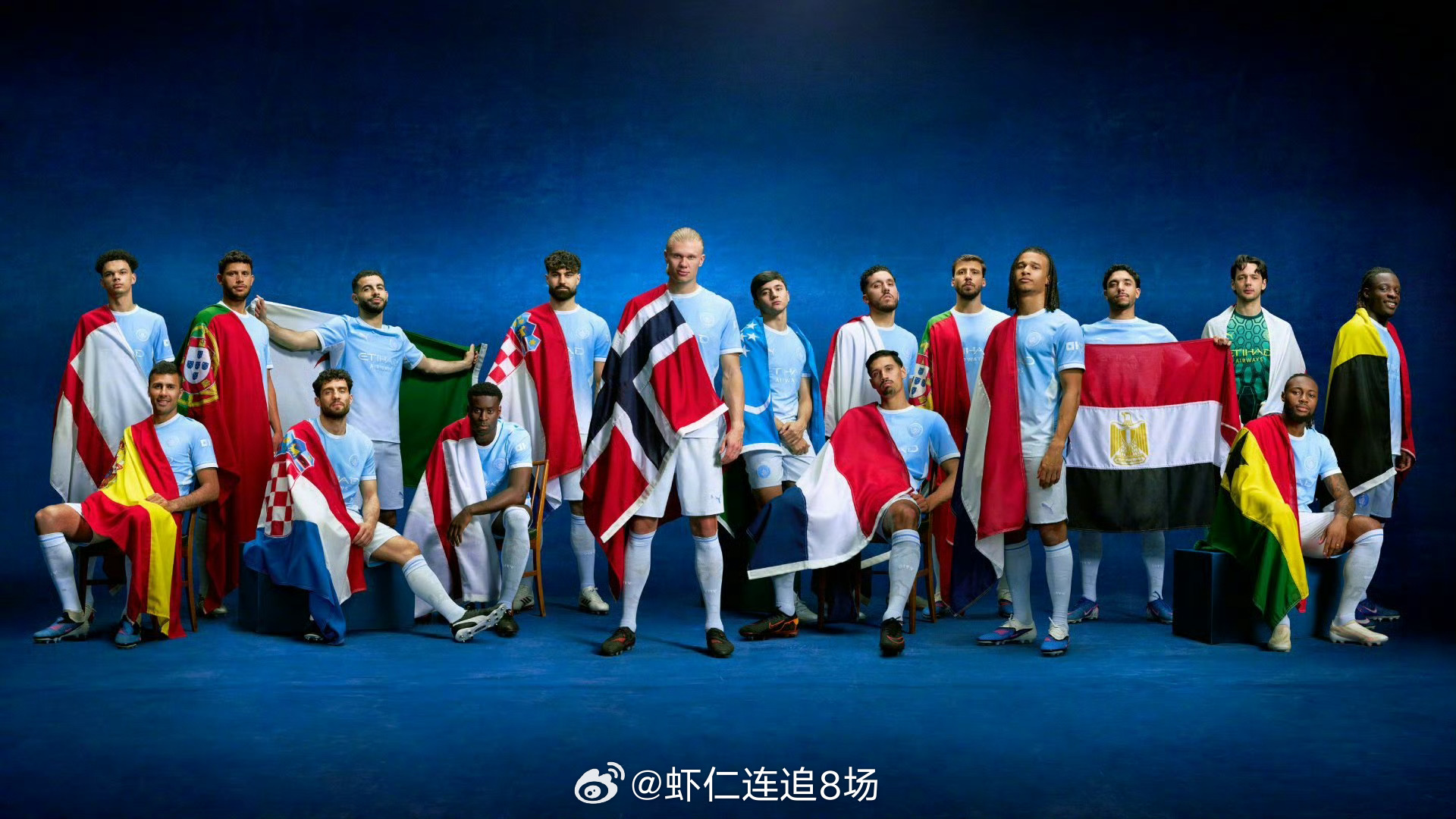 2026年6月10日，曼城官方发布世界杯参赛球员海报，哈兰德C位领衔19名球员出