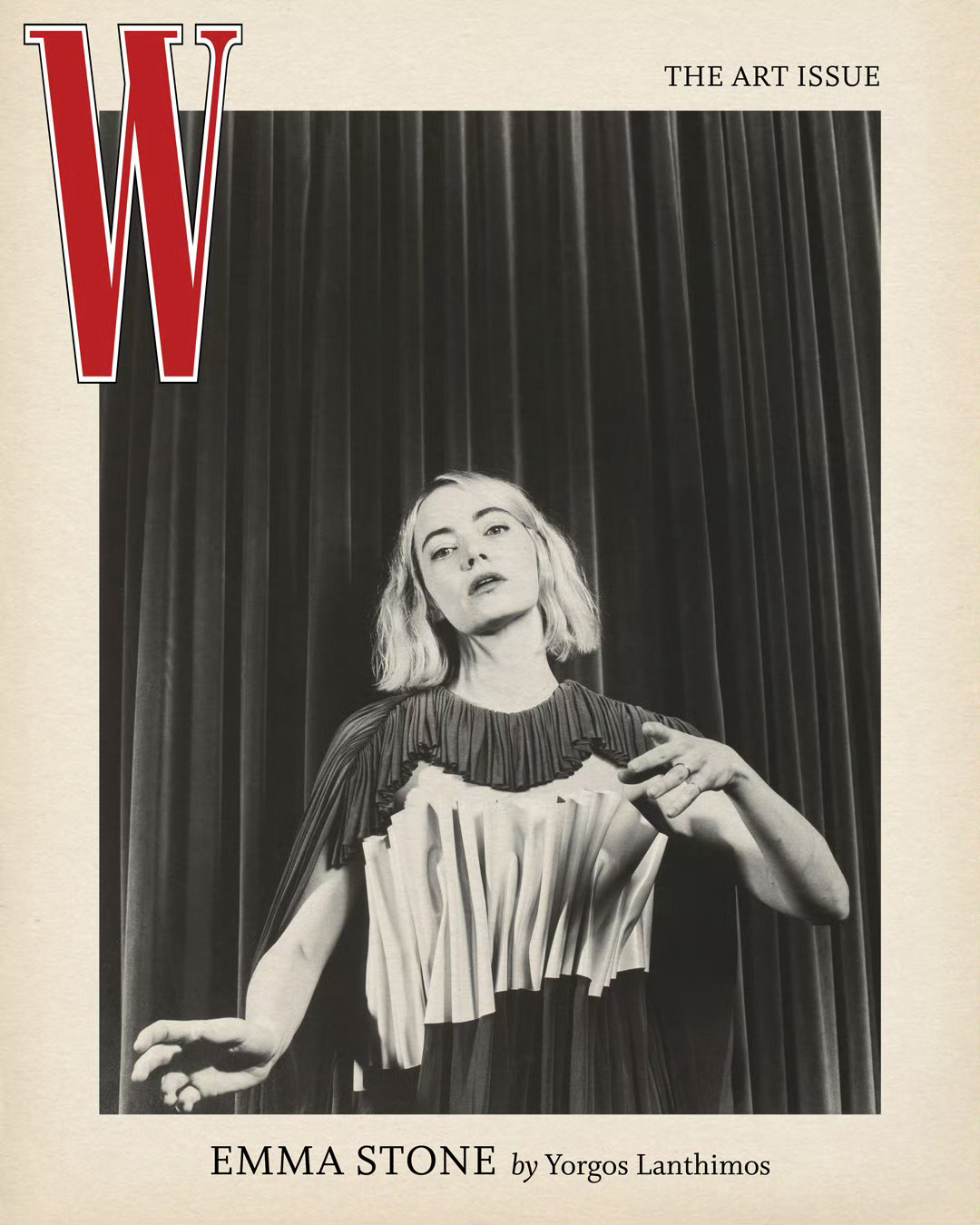 W Magazine艺术刊 × Emma Stone，由导演欧格斯·兰斯莫斯掌镜
