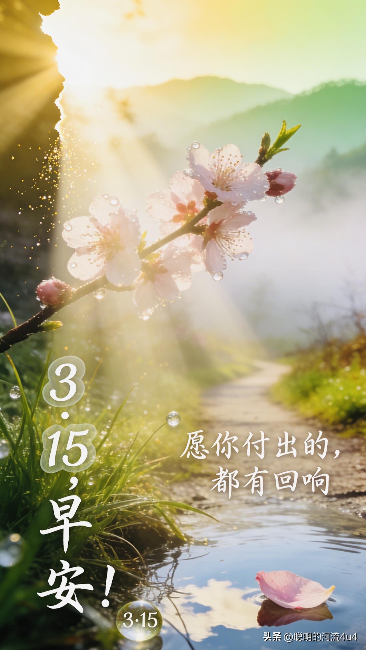 🍃🌸🌞🌻☕️🍵💖🌱🍬🌸🍃

3月15日，早安！
你的专属
消