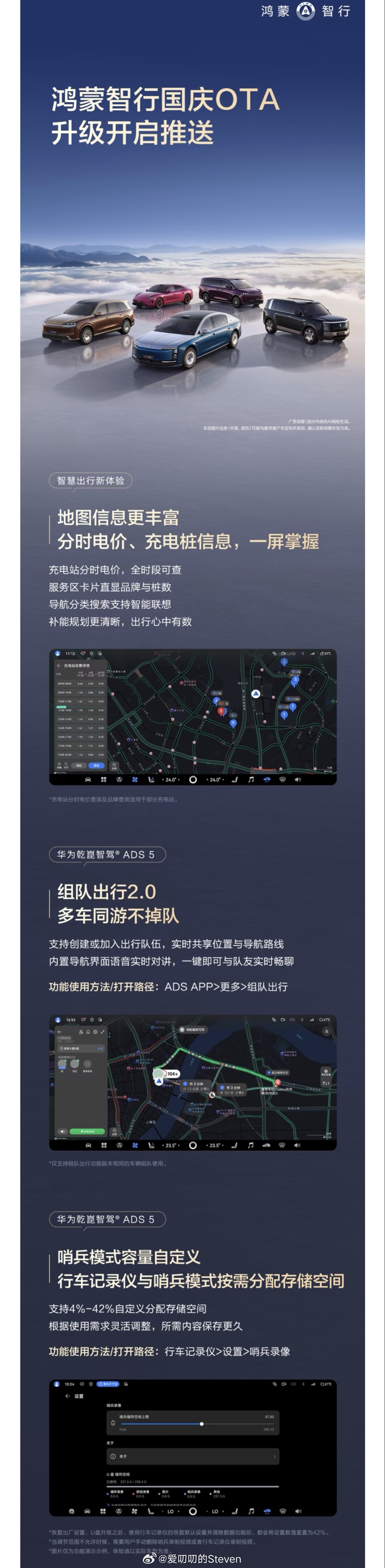 鸿蒙智行国庆OTA来了 鸿蒙智行全系陆续开启OTA，这个国庆大家可以体验下新功能