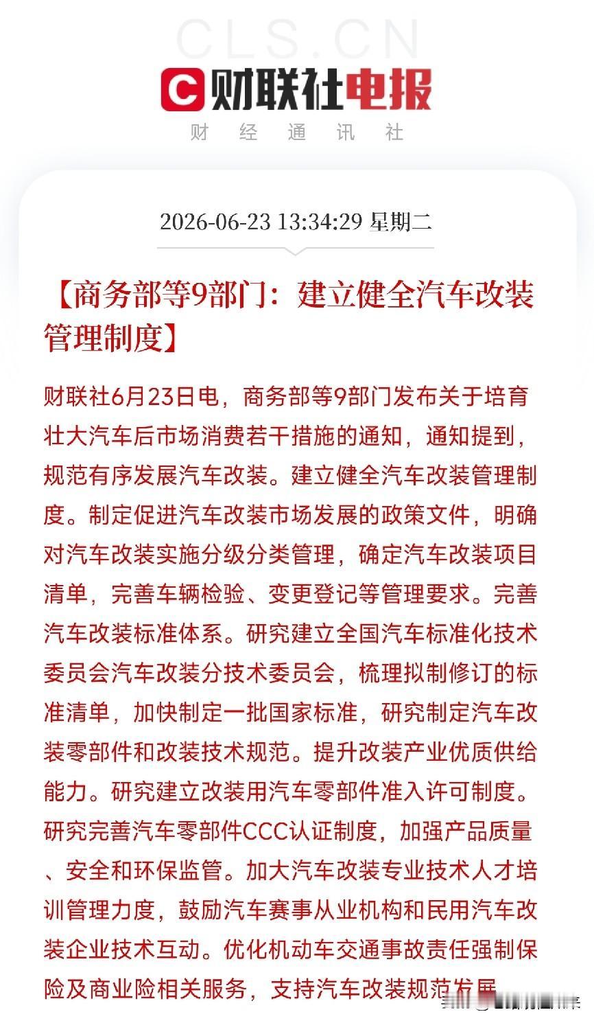别了，非法改装！9部门刚刚发声，你的爱车终于能合法变身了

如果你一直想给自己的