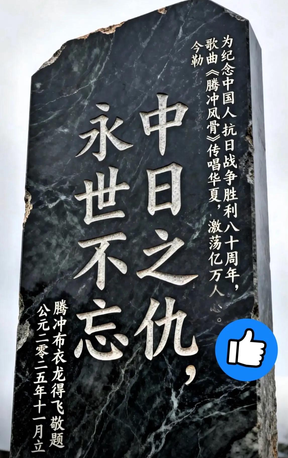 这块碑太硬气了，看得我头皮发麻。
中日之仇，永世不忘，满大街都是那种讲究“一衣带