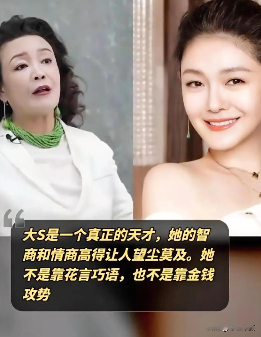 大S真是一个天才，她的智商和情商高得让人望尘莫及！

#我来唠家常#大S：用智慧