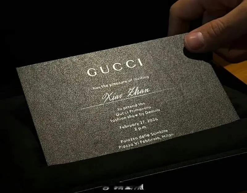 GUCCI亲发邀请函，预告首发，肖战开创内娱看秀顶级待遇先河Gucci晒肖战邀请