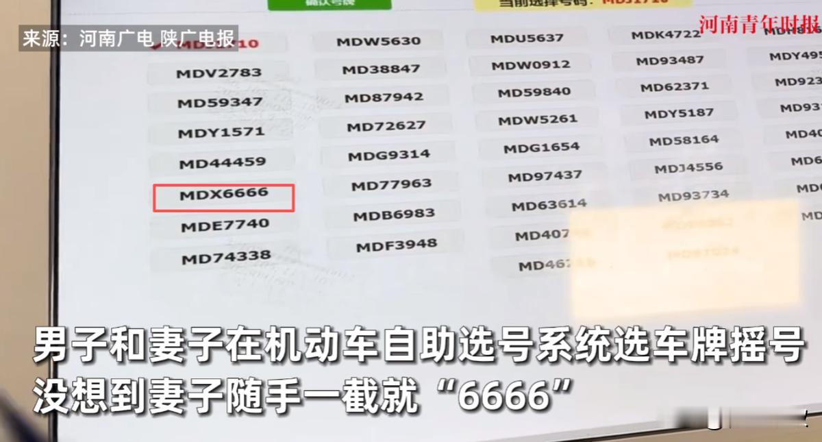 “这就是命啊！”9月16日，江苏泰州，一男子和妻子到车管所里选车牌号，自己选了几