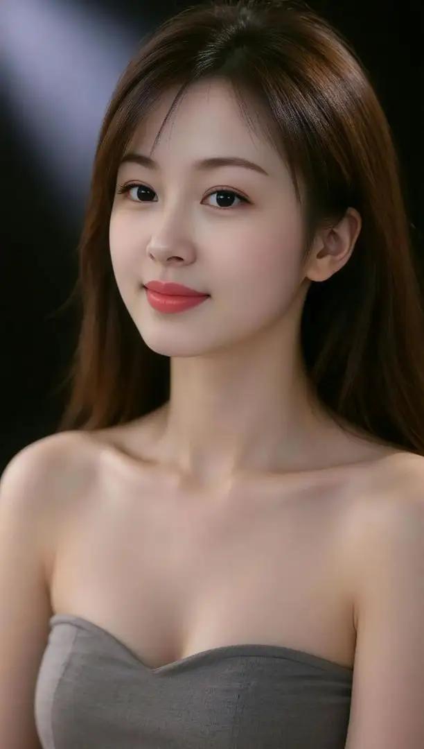 温柔甜美的少女，浅笑嫣然，散发着迷人的魅力。🌟🌺🌴