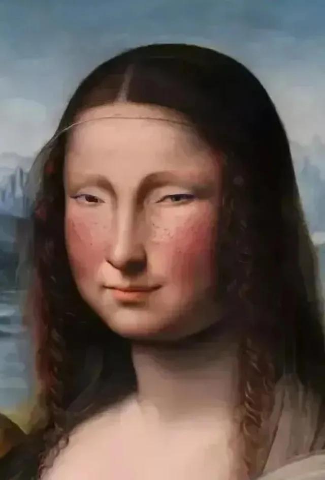 这是根据某动画制作人的手法制作的蒙娜丽莎，据说制作动画人物外形的中国人毕业于加拿