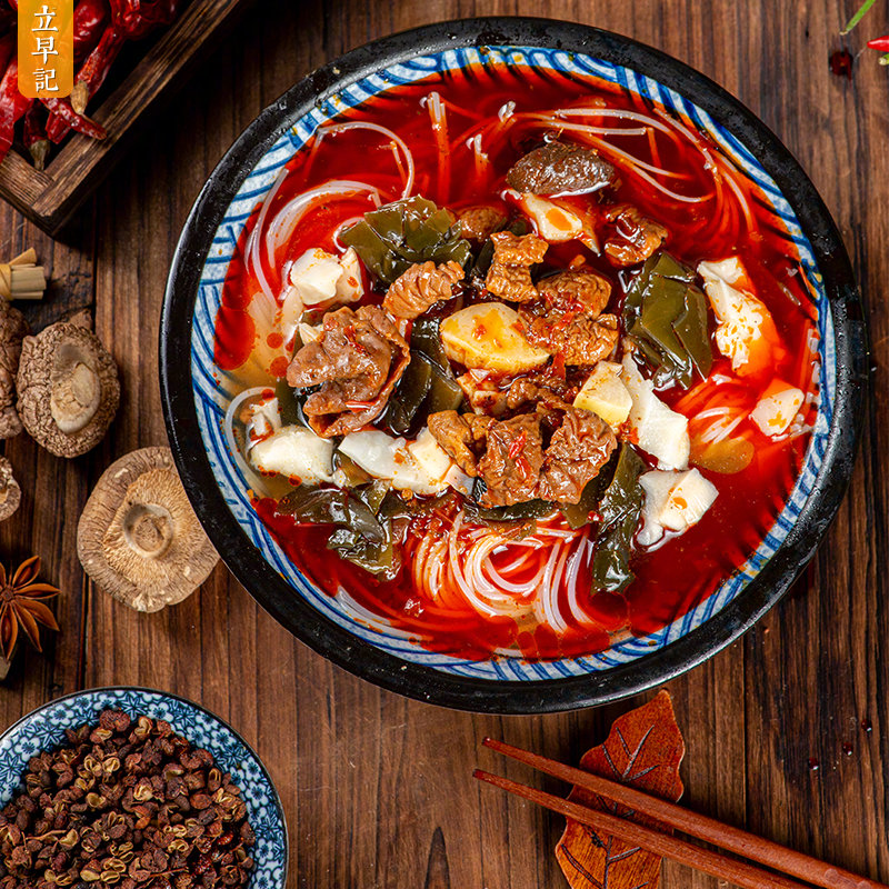 绵阳米粉是立早记速食产品中最受欢迎的产品，上架五年多来一直位居榜首，复原度极高，