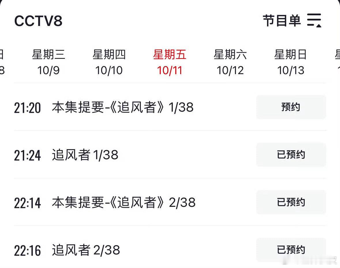 #追风者回归央八黄金档# 追风者回归央八黄金档，播完半年从央视到各大卫视上星、复