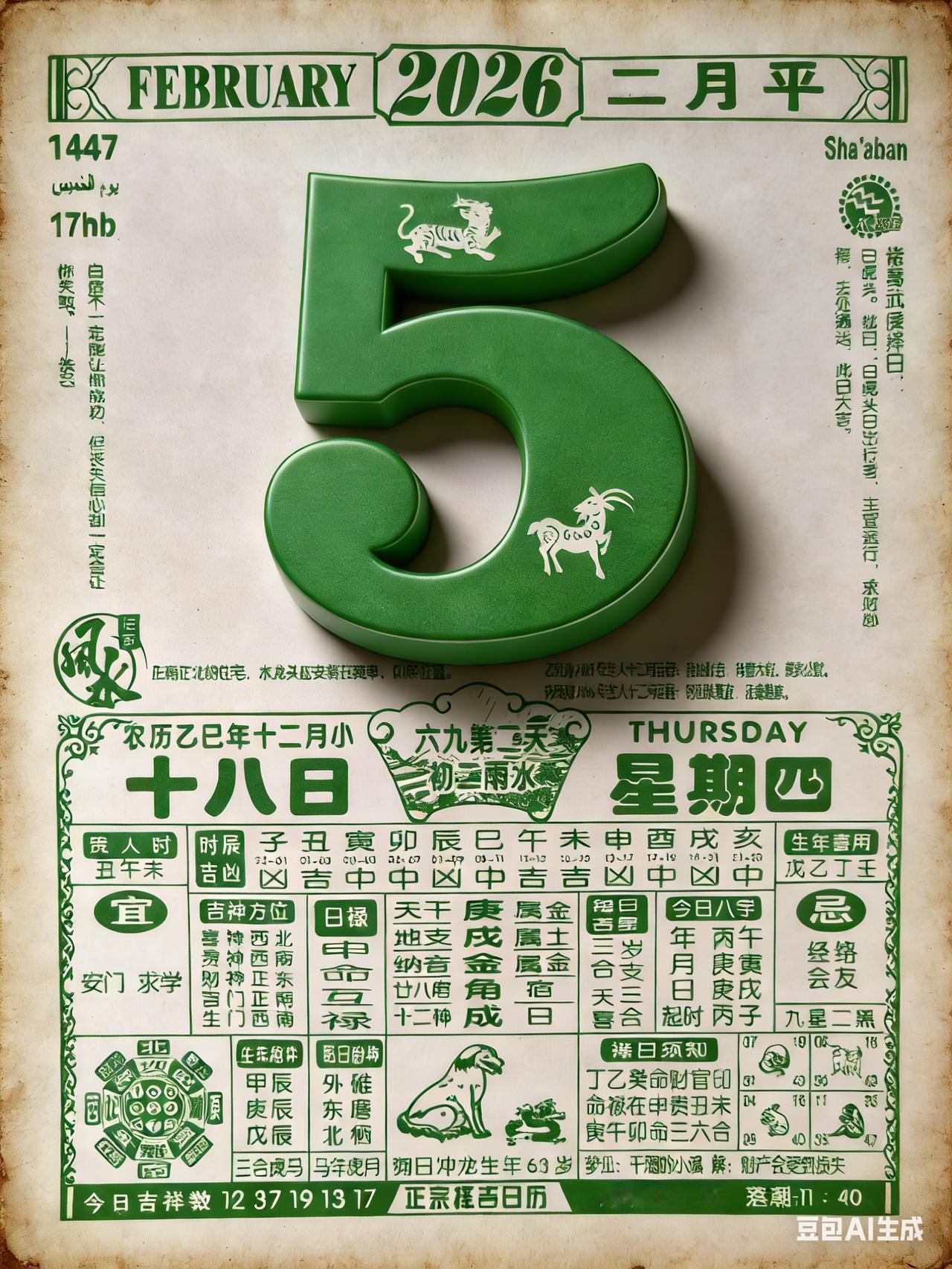 哎，你來得正好！我剛在翻2026年2月5日那本老黃曆——對，就春節前臘月十八，星