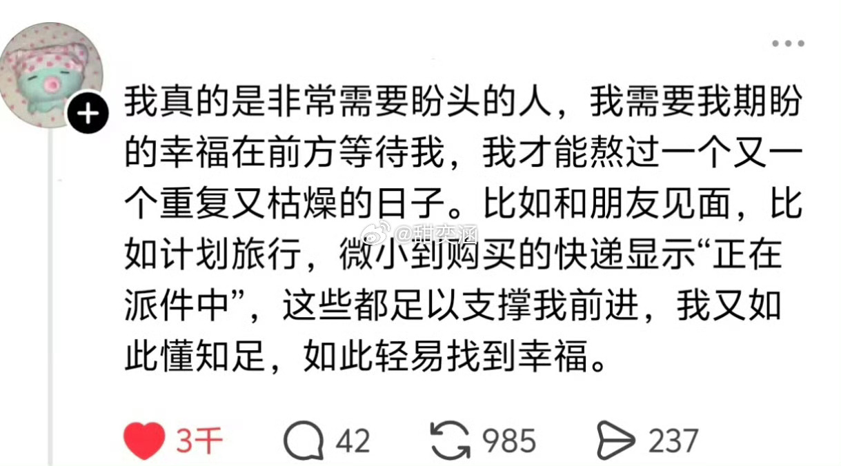 生活总是需要一点盼头的: 