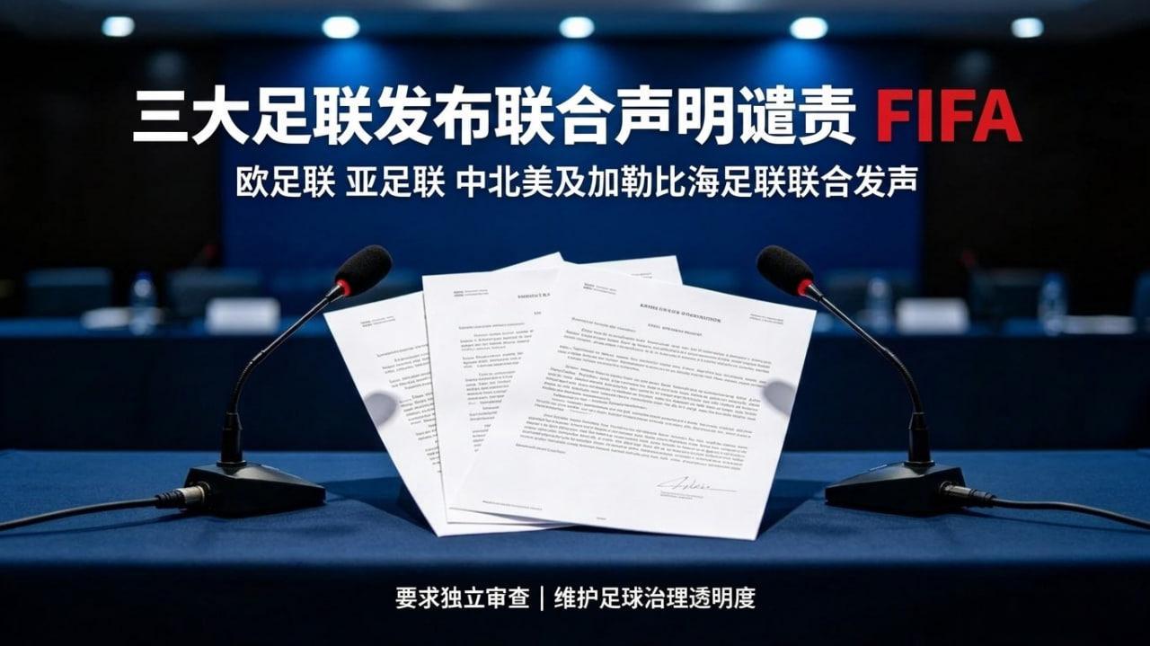 三大足联发布联合声明谴责 FIFA三大足联谴责 FIFA世界杯股权争议足坛治理风