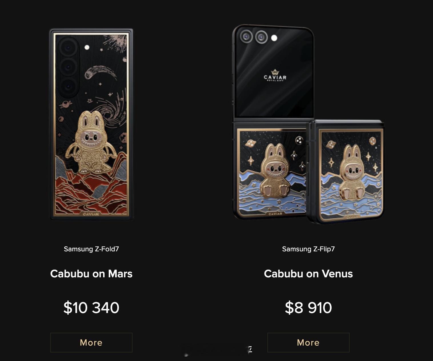 三星Labubu联名手机 奢侈品定制商Caviar又来整活儿了...给三星Z F