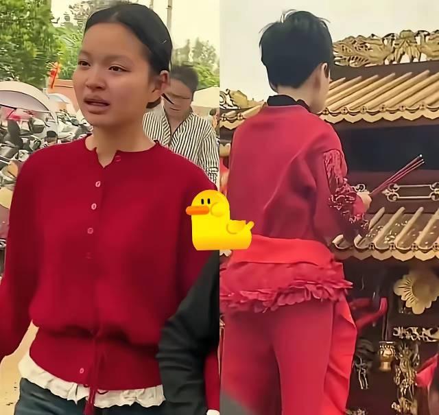 神轿抬不动了，

妈祖不认新乩童，

红衣女孩被硬拉上场。

这事就发生在湛江拾