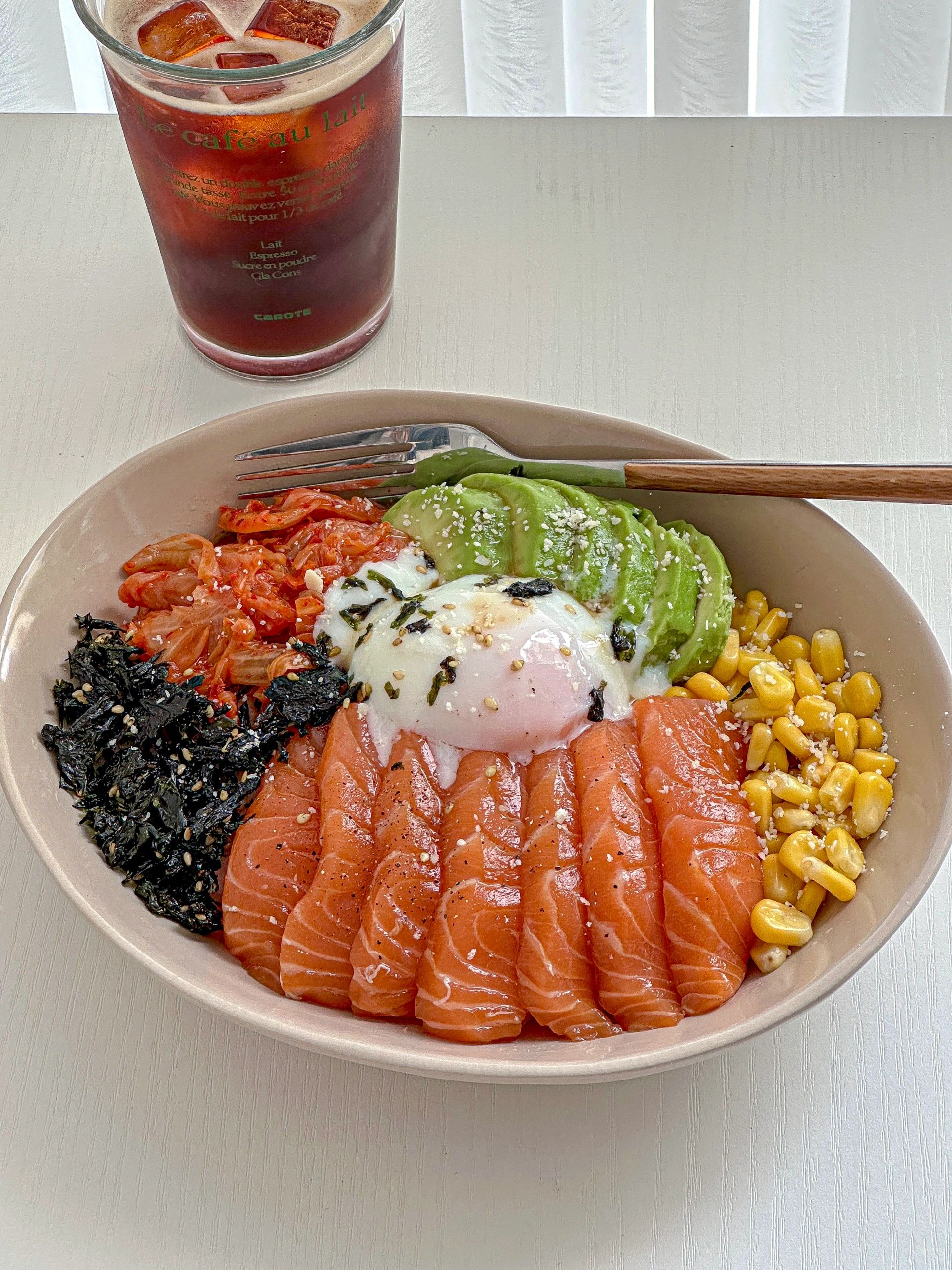 🍴Brunch🐟三文鱼牛油果拌饭🥑冰美式☕️