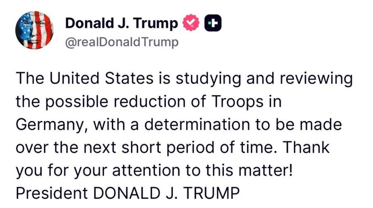 美国总统唐纳德·J·特朗普在其真相社交Truth Social应用程序上的一篇帖