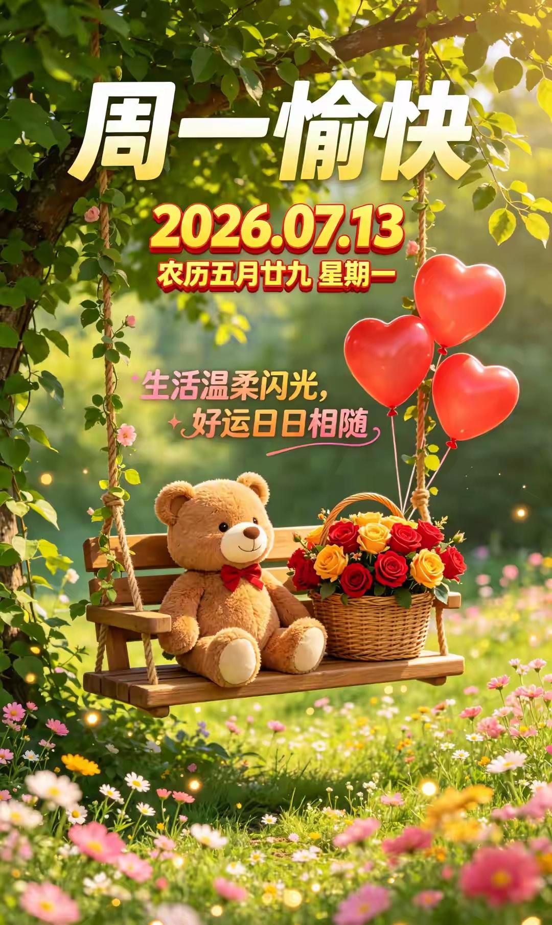 清晨的阳光漫过窗沿，给平凡的日子镀上一层暖意。愿你今日步履从容，工作顺心，事事皆