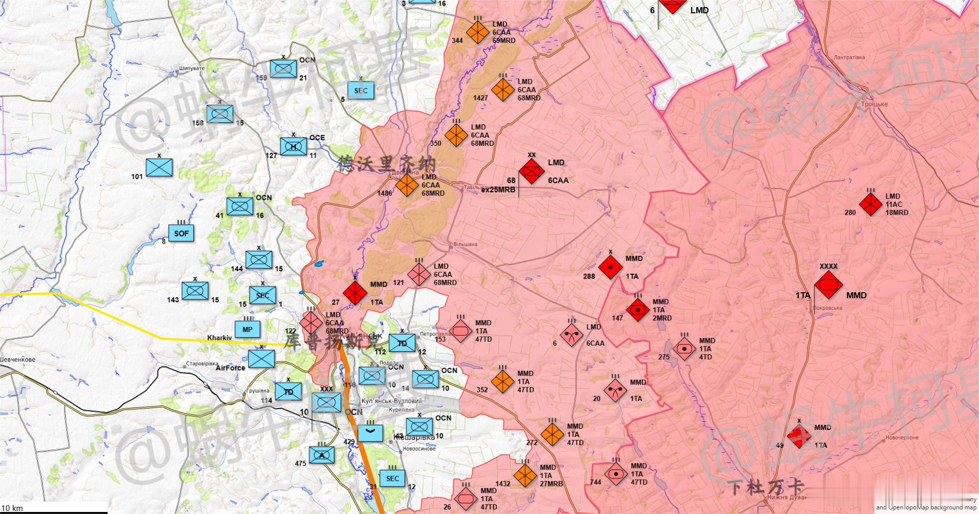 发一个双方部署给大家，方便判断库普扬斯克的局势发展俄乌局势新进展普京宣布与乌克兰
