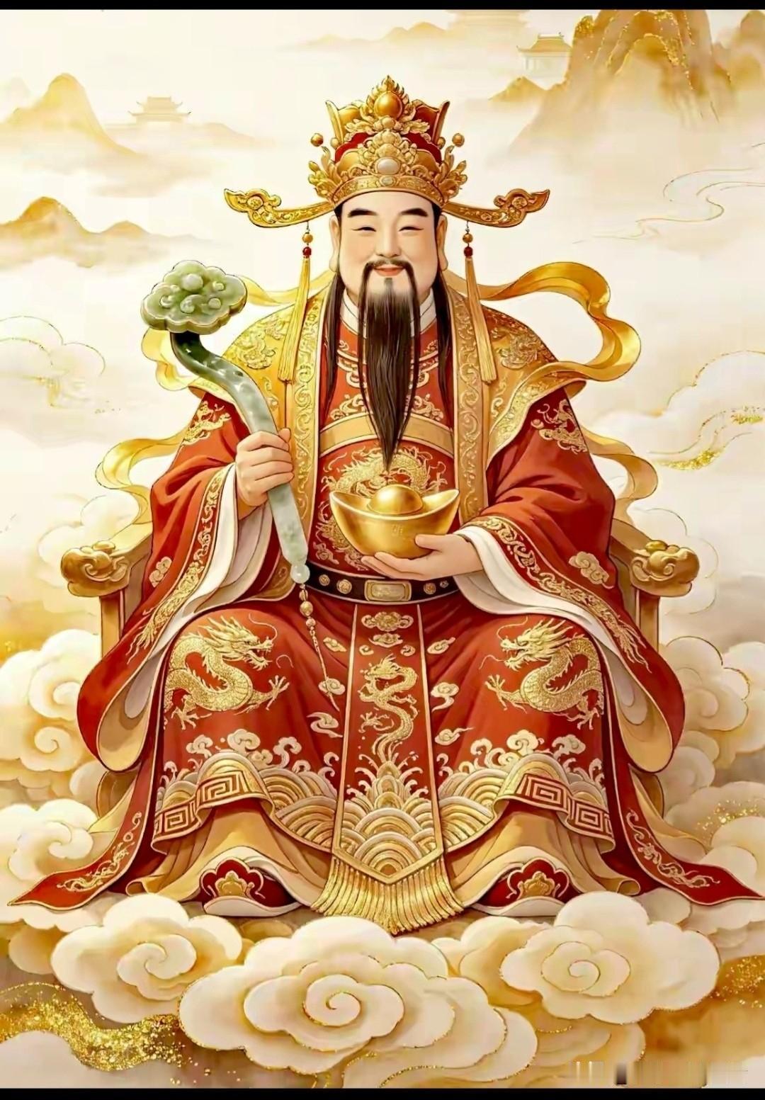 手握如意万事顺，
财福双双伴朝夕。