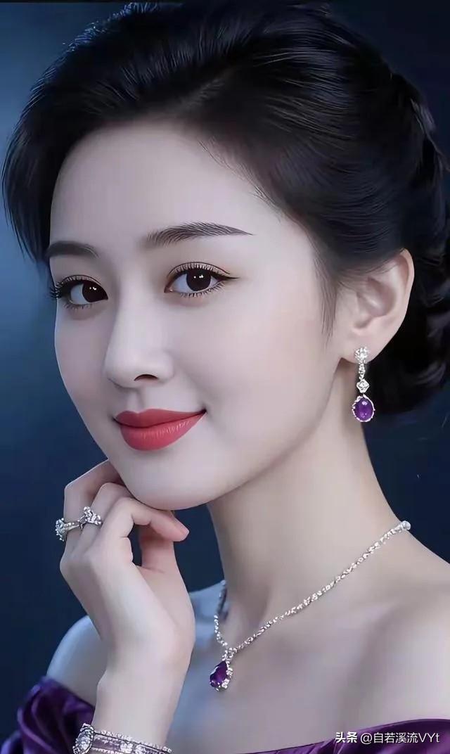梅花引·紫宝凝妆
 
云鬟绾，琼光漾。
紫晶缀耳明妆亮。
黛含柔，眼含秋。
浅笑