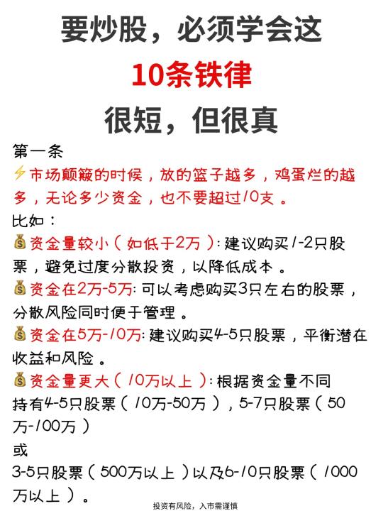 炒股必学‼️10条铁律