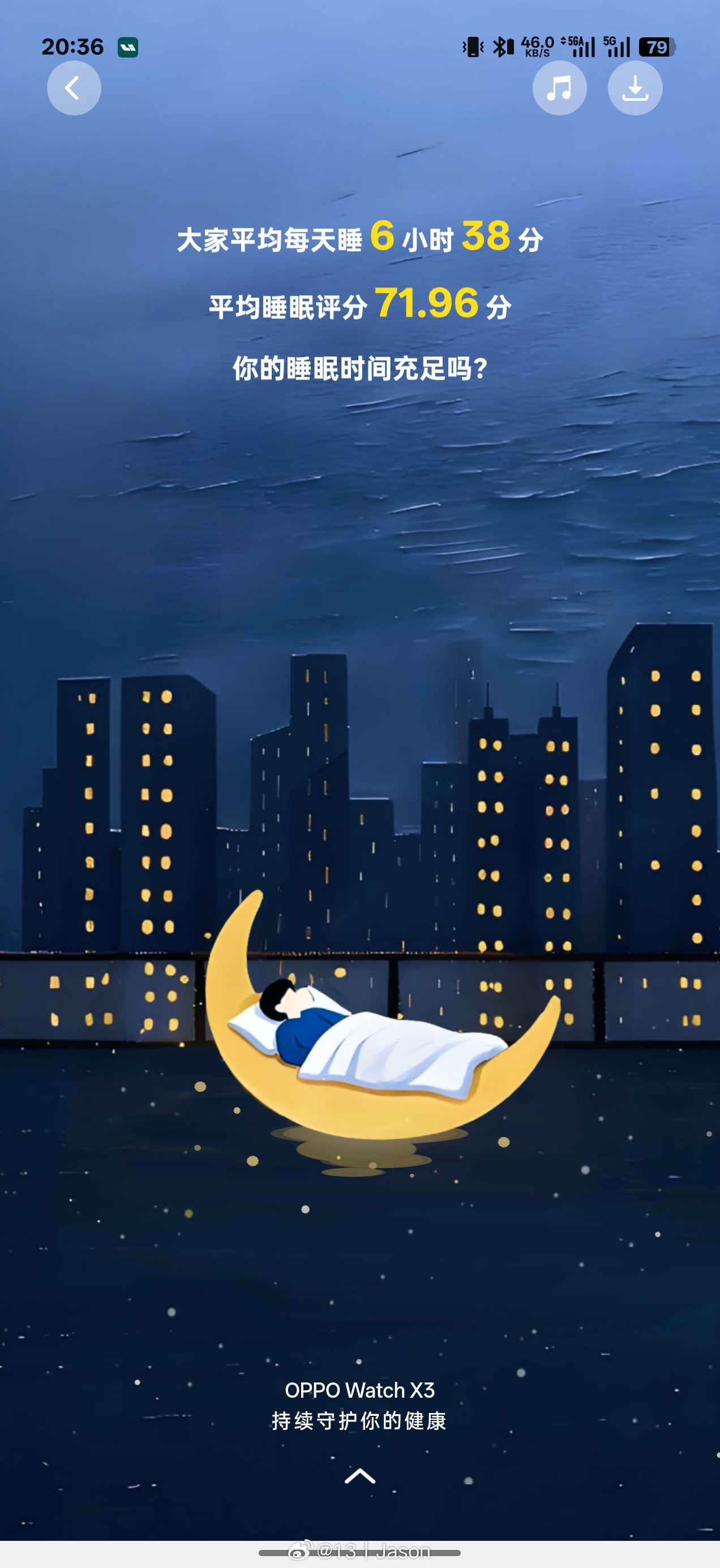 原来世界睡眠日要到了 ，OPPO 健康里也上线了「OPPO手表睡眠年鉴」。如果你