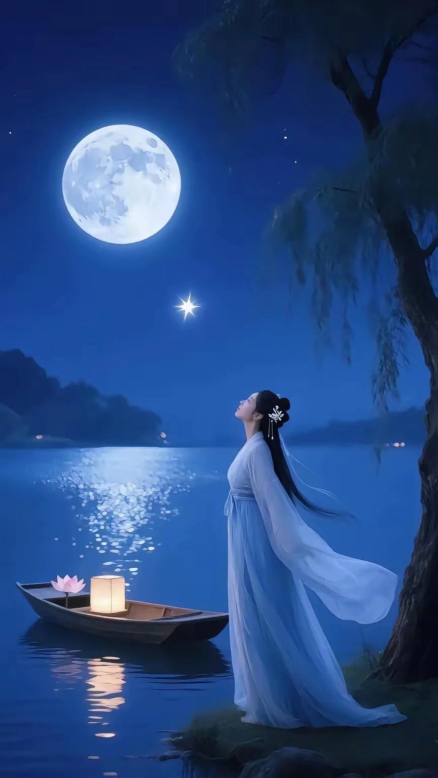 上联:晚霞伴落日
下联:皓月陪繁星