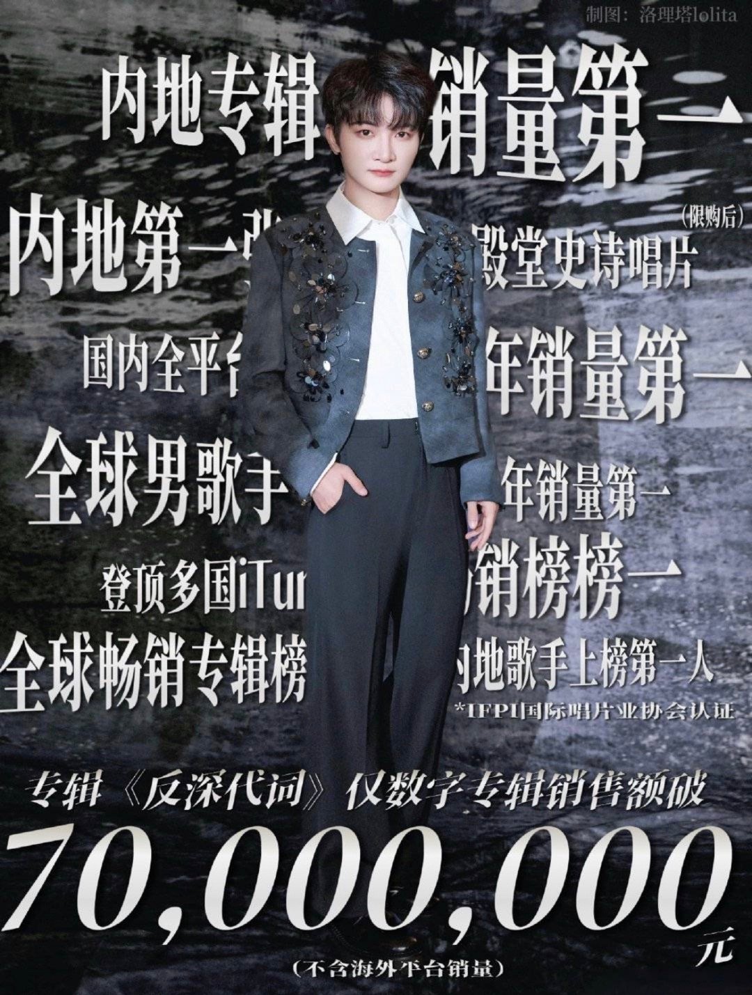 周深去年发的数字专辑《反深代词》销售额破7000万了，这是2021限购以后内地销
