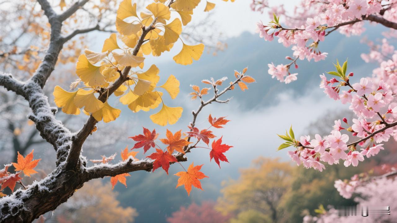 下联：春风绽红花

赏析：这幅对联的下联“春风绽红花”与上联“秋霜催黄叶”相映成