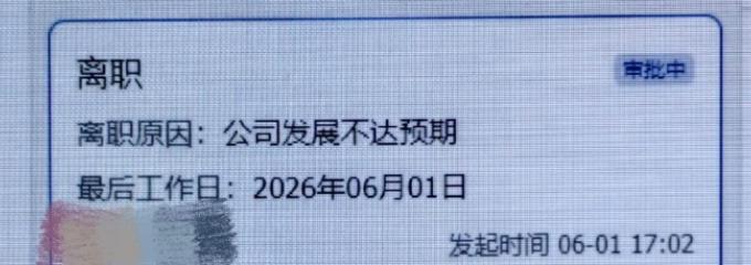 离职原因公司发展不达预期，非常体面的理由了。

马云说过员工离职就两条，要么是委