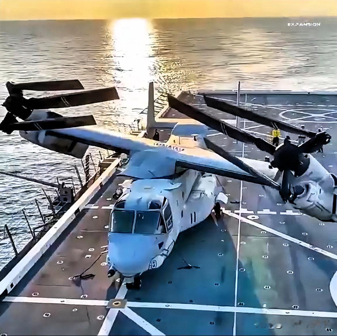 🇺🇸🚢📡一架美国海军CMV-22B型飞机被发现在阿曼海岸附近活动，该飞机