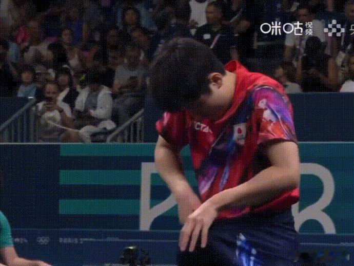 #张本智和穿N遍裤子# 张本智和裤子里到底有谁啊！每次上场前都要扯800遍裤子哈