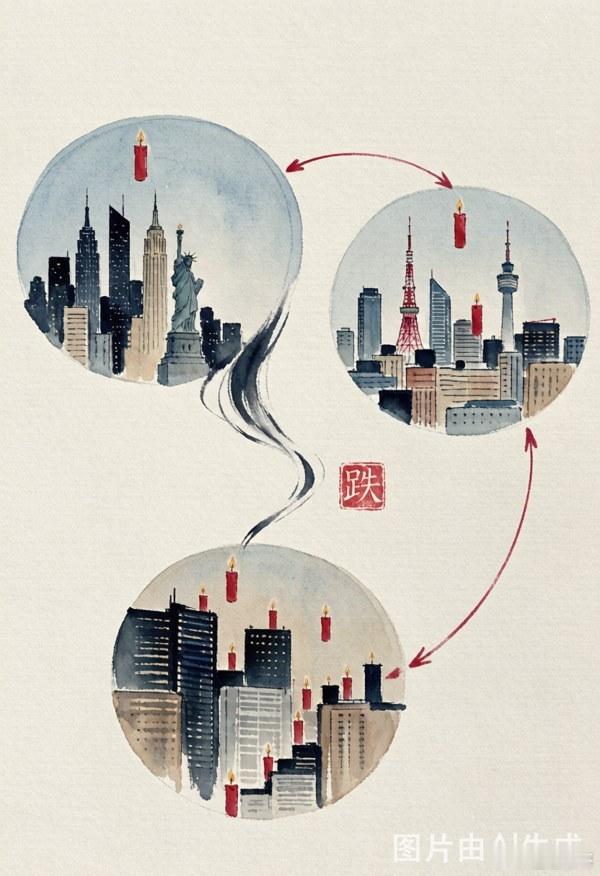 韩股跳水熔断美股科技晚上跌，韩日科技白天跌，A股科技天天跌——这不是谁带谁，是同