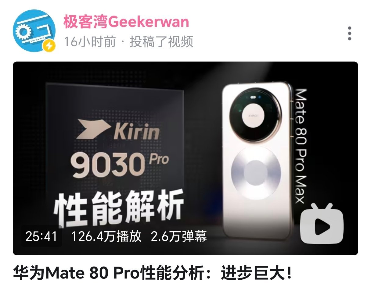 极客湾的麒麟 9030 系列评测，震撼人心：*9030Pro相比高通，在硬件上依