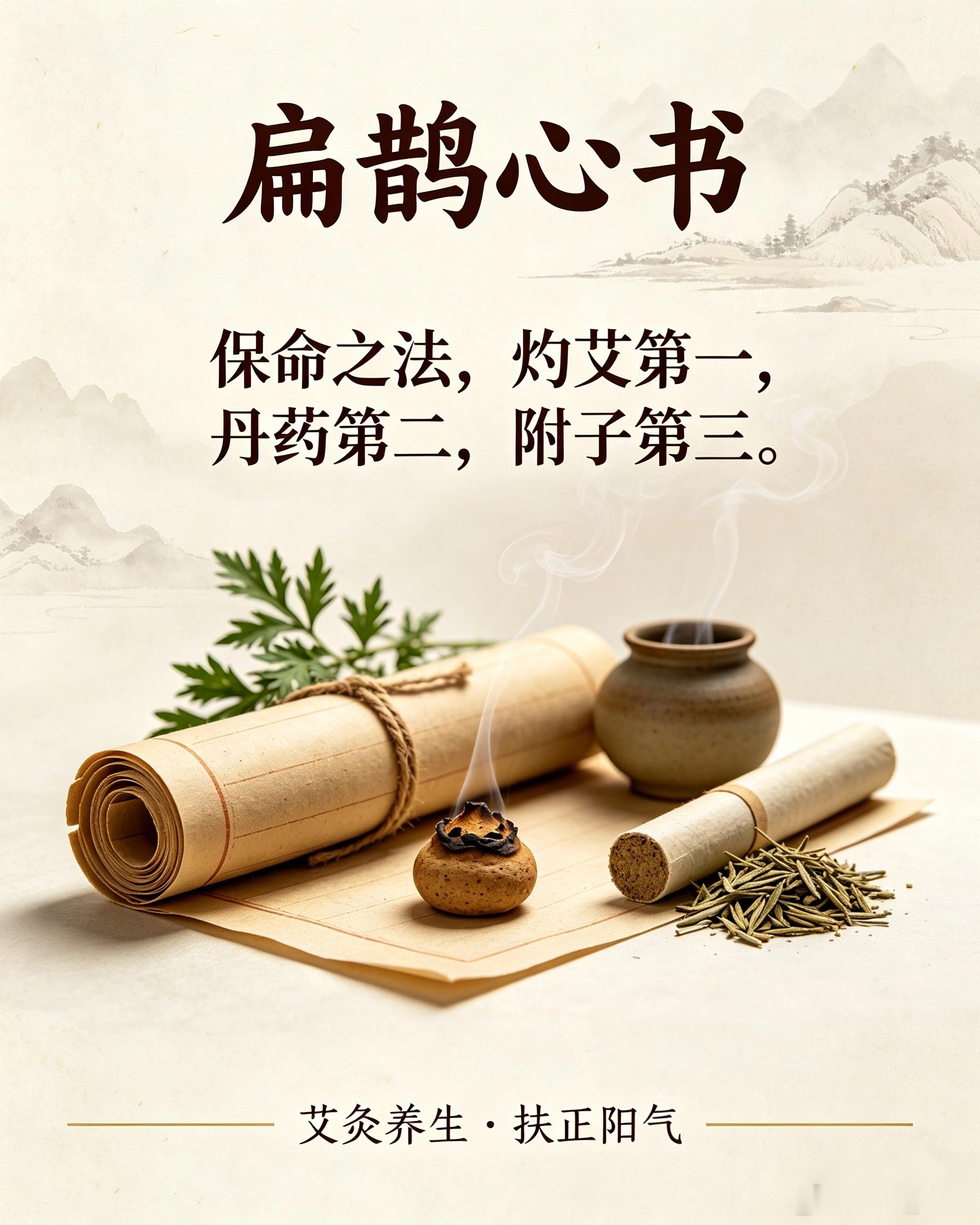 艾灸是一门层次很高的养生法门：中药治的是病，针灸调的是气，艾灸续的是命。细细体悟