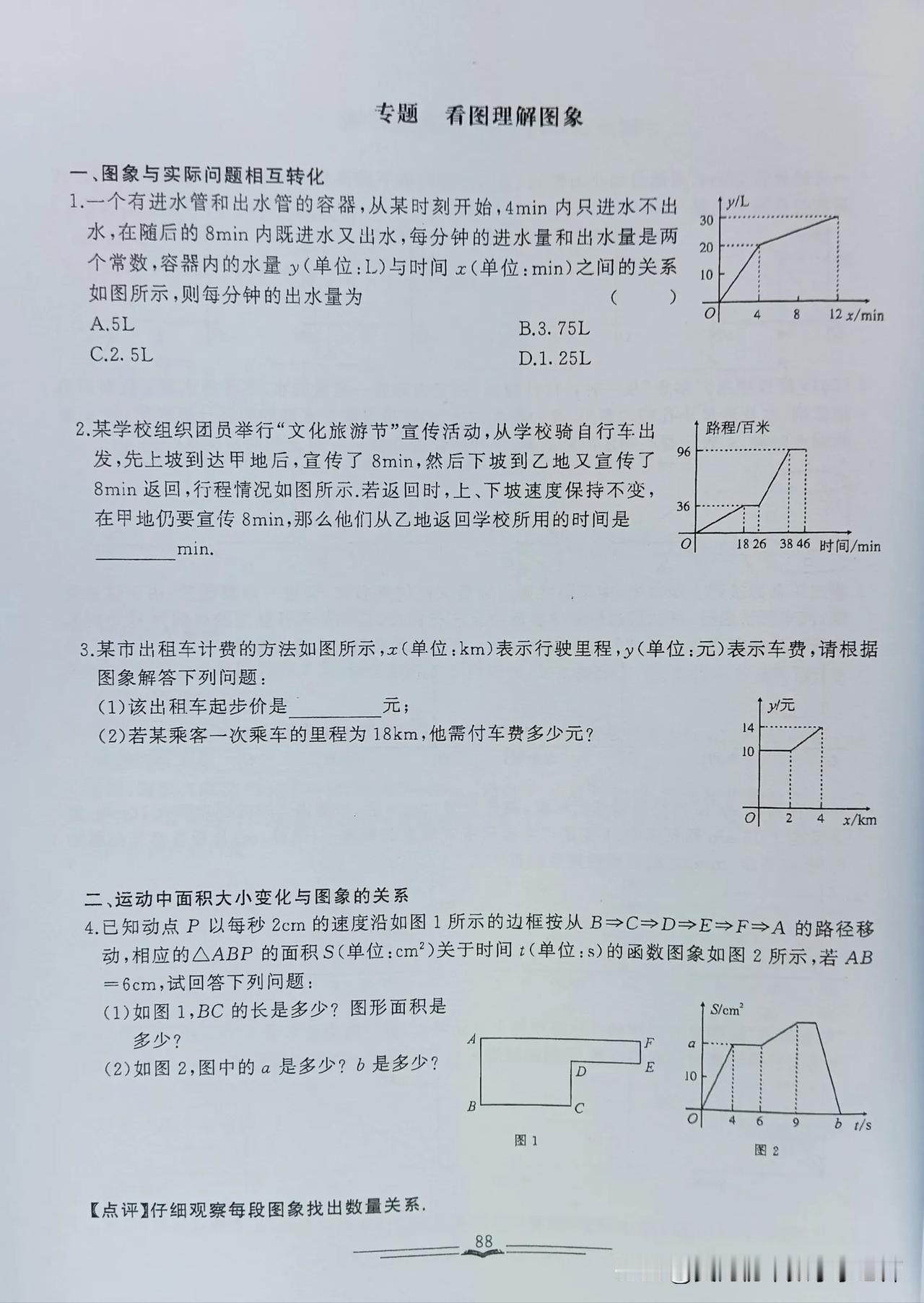 6张图片2个考点，你看懂了，解决一次函数问题就是高手，有多少同学能解决，会就请举