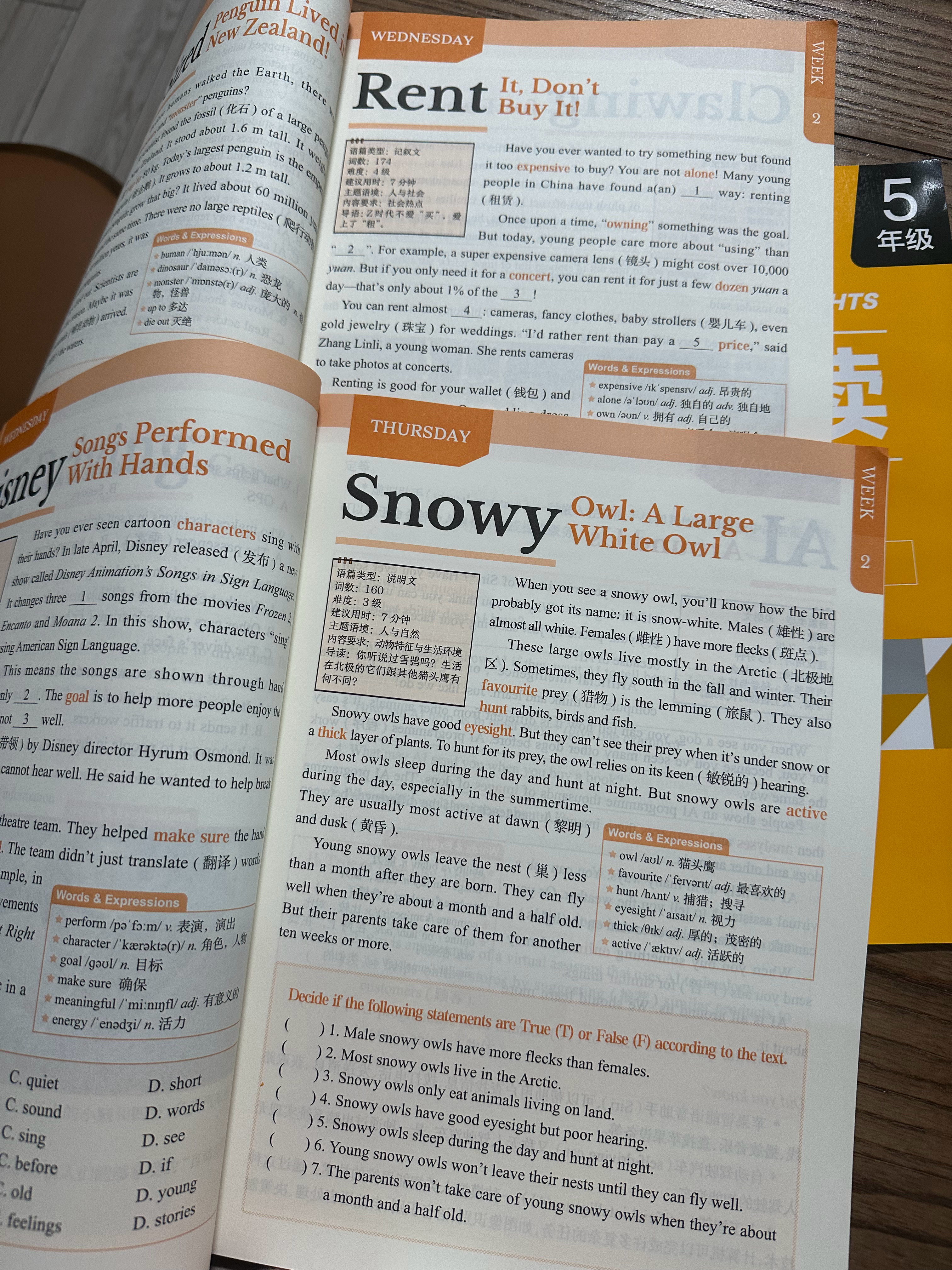 两本时文阅读，即可当阅读材料也可当听力材料。 