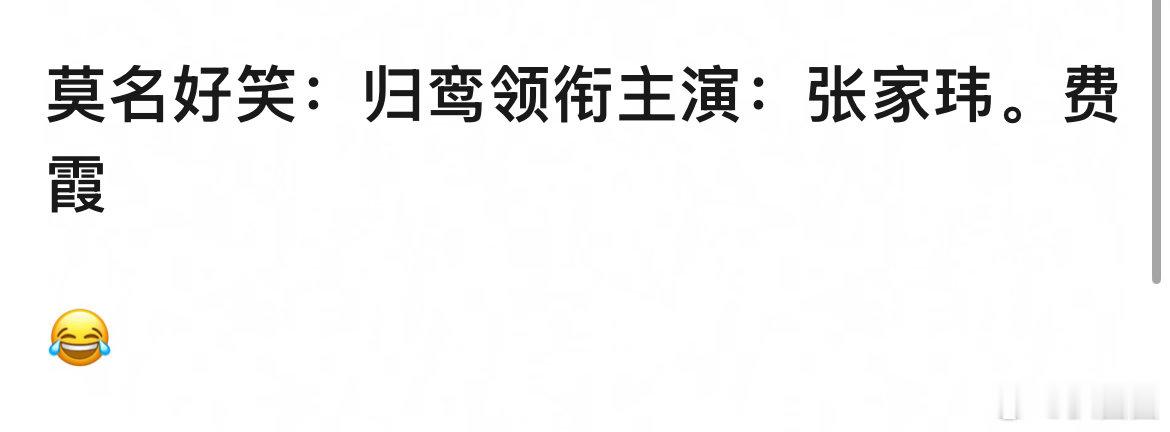 归鸾领衔主演：张家玮、费霞，张凌赫林允好接地气的名字～