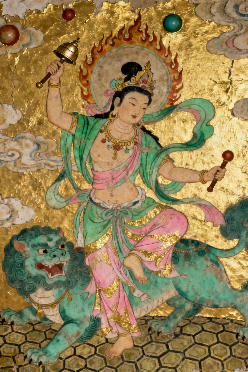 祈愿文殊菩萨赐我智慧之光，照亮前路迷茫。愿能明辨善恶、坚守本心，不为虚妄所扰，不