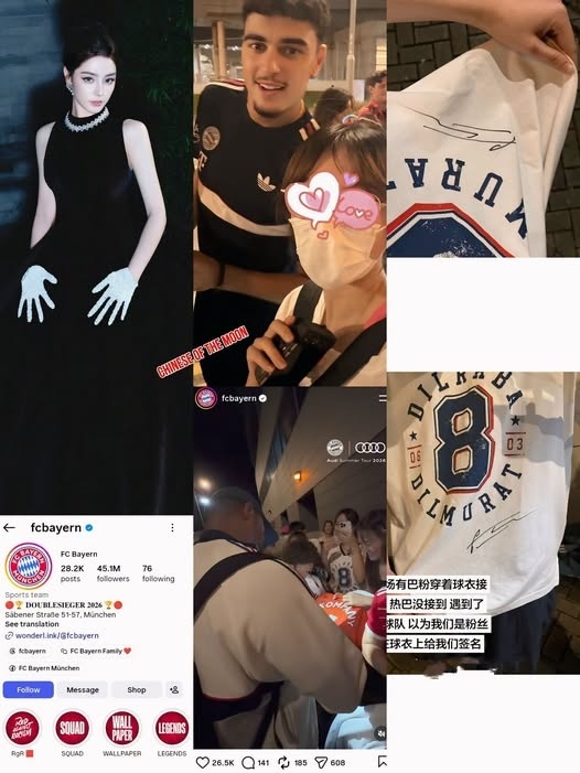 #粉丝接机未果偶遇拜仁全队#近日迪丽热巴的粉丝接机，因热巴的行程调整未能见面，却