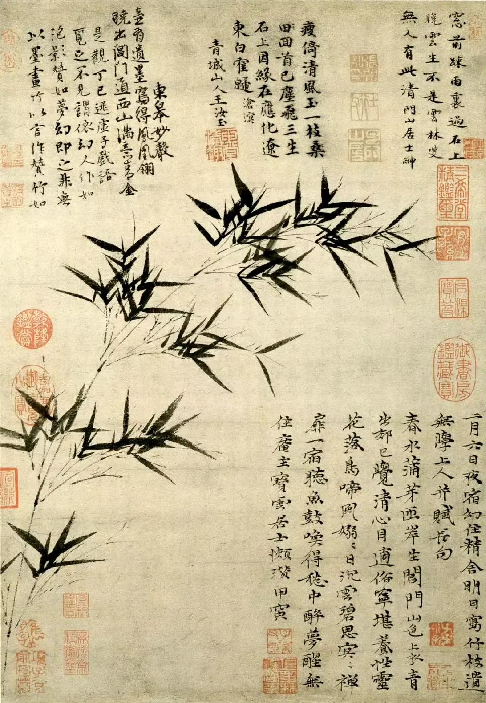 穿越时光，邂逅倪瓒《修竹图轴》🎋
 今儿来品品倪瓒的《修竹图轴》，感受那股扑面