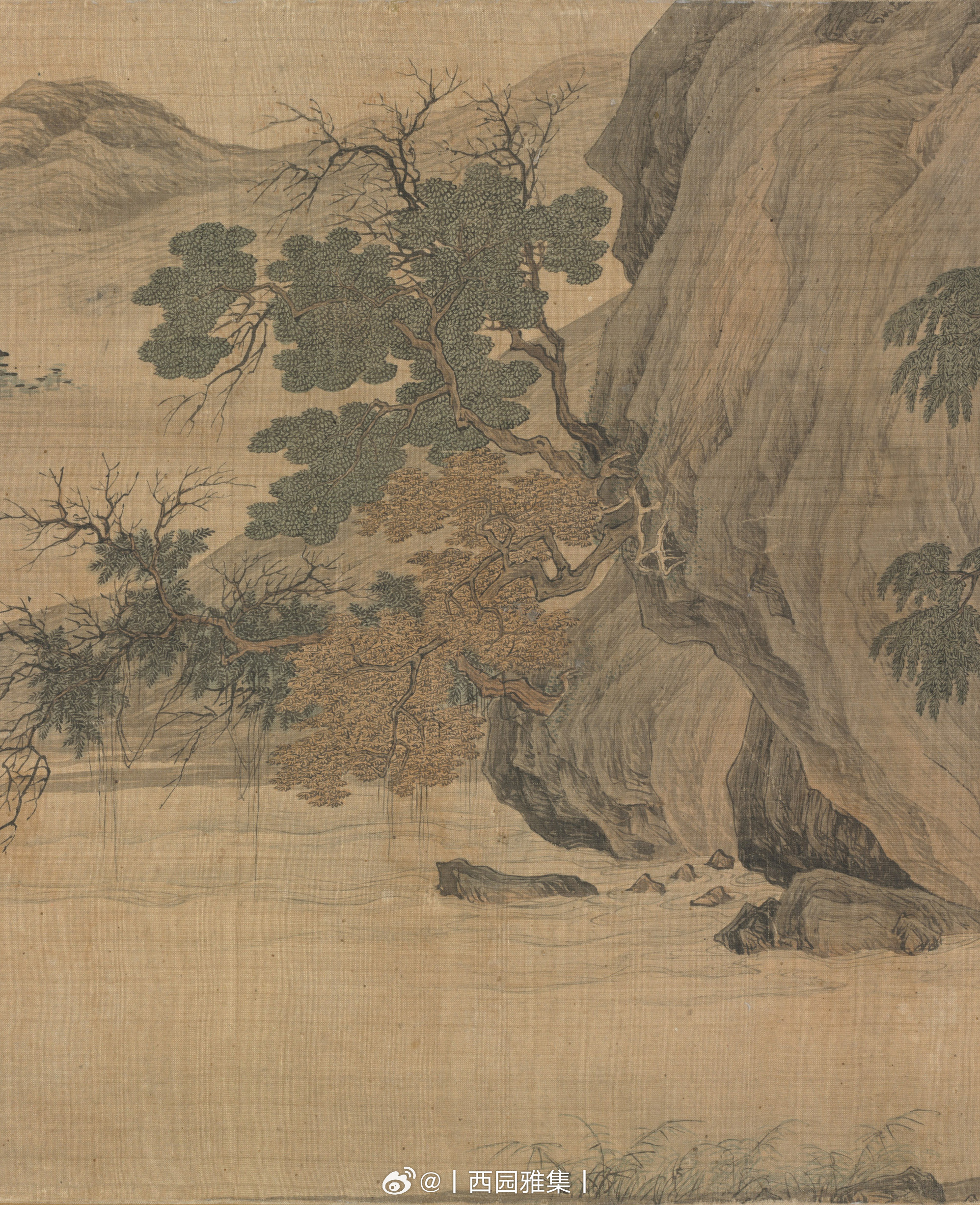 明 唐寅 秋山高士图 卷 绢本设色唐寅是一位放荡不羁的旷代才子，在琴棋书画方面均