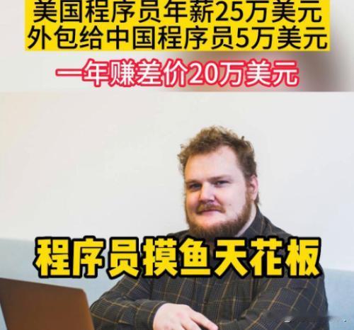 美国程序员收入美国程序员年薪25万美金，以5万美金的价格将工作转包给中国同行，每