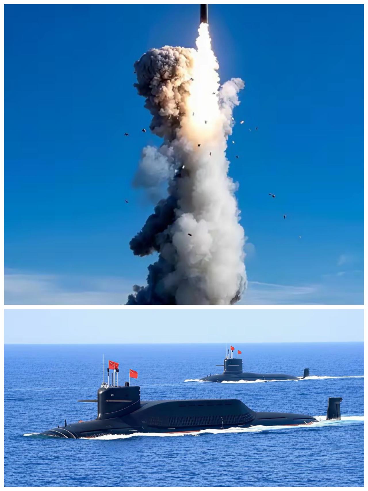 渤海湾发射潜射战略导弹，说明我们的导弹是防御性的。不需要潜艇前出。中国战略导弹 
