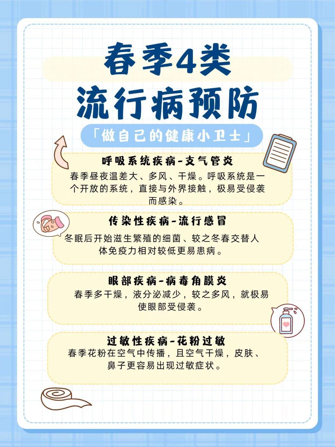 春季传染病预防快来码住！！！经常开窗换气，来减少空气中的病菌。出门的时候可以配戴