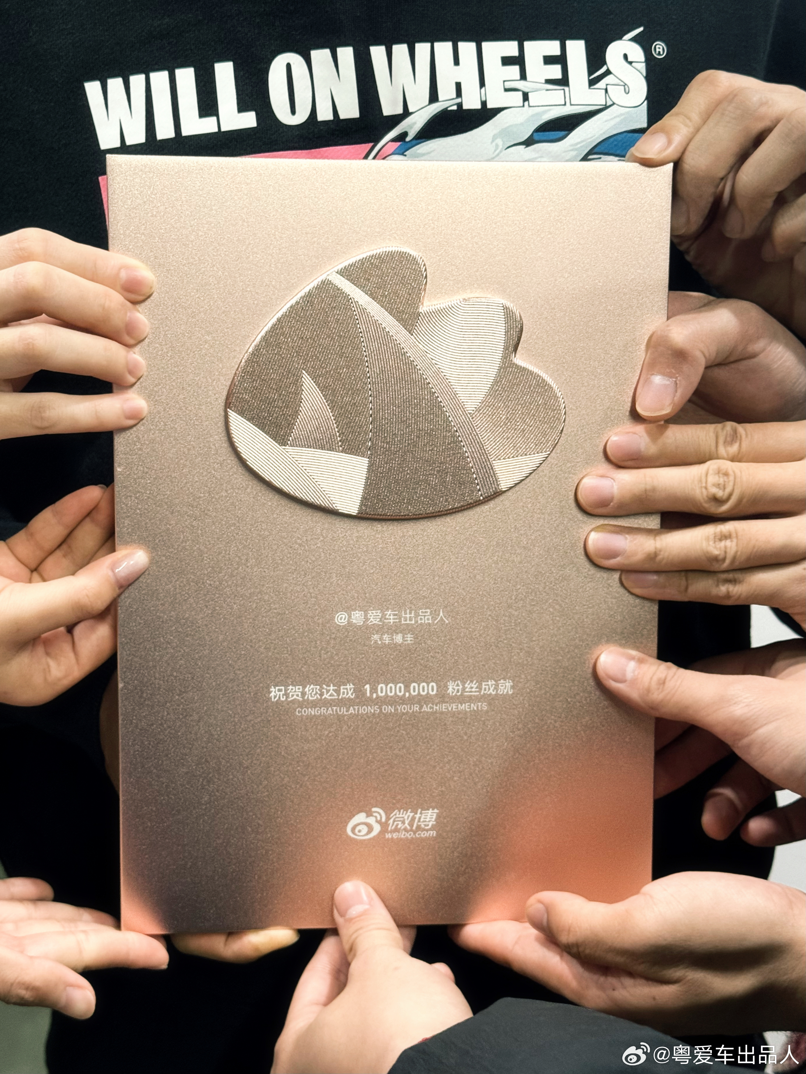 收到寄来的100万粉丝纪念牌！真的非常开心，整个礼盒沉甸甸的，更能体会到这百万粉