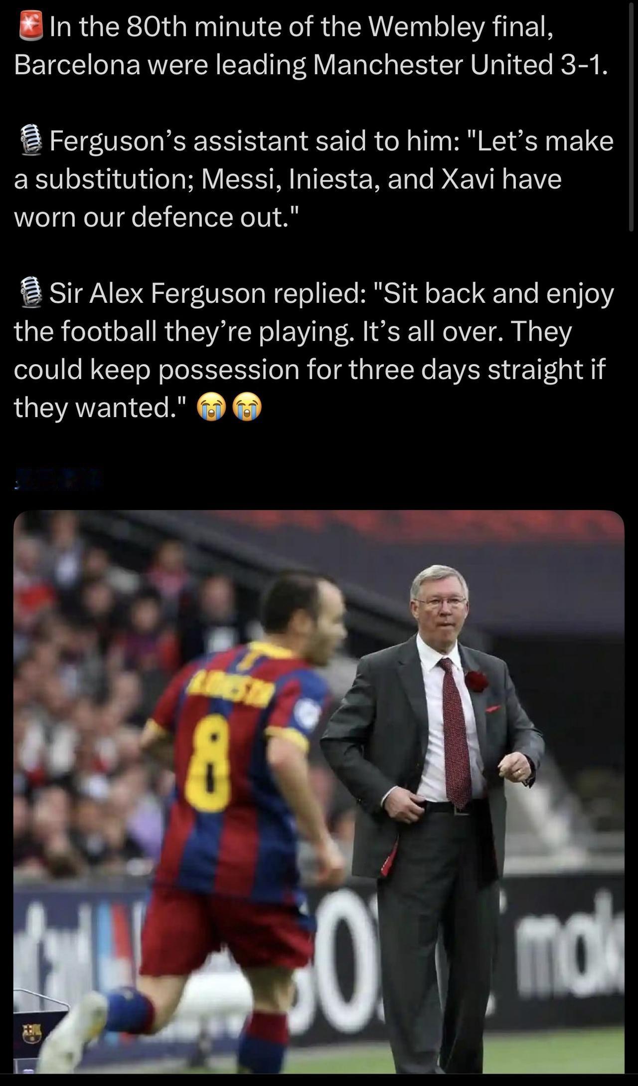 作为现场看过：当年巴萨拥有，哈维、小白、梅西、内马尔 时的比赛的人。
我只想说：