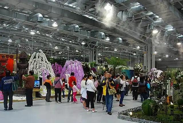 7月7日这天，台北的花博争艳馆外面比往常热闹得多，广场上战鼓敲得震天响，一队队人