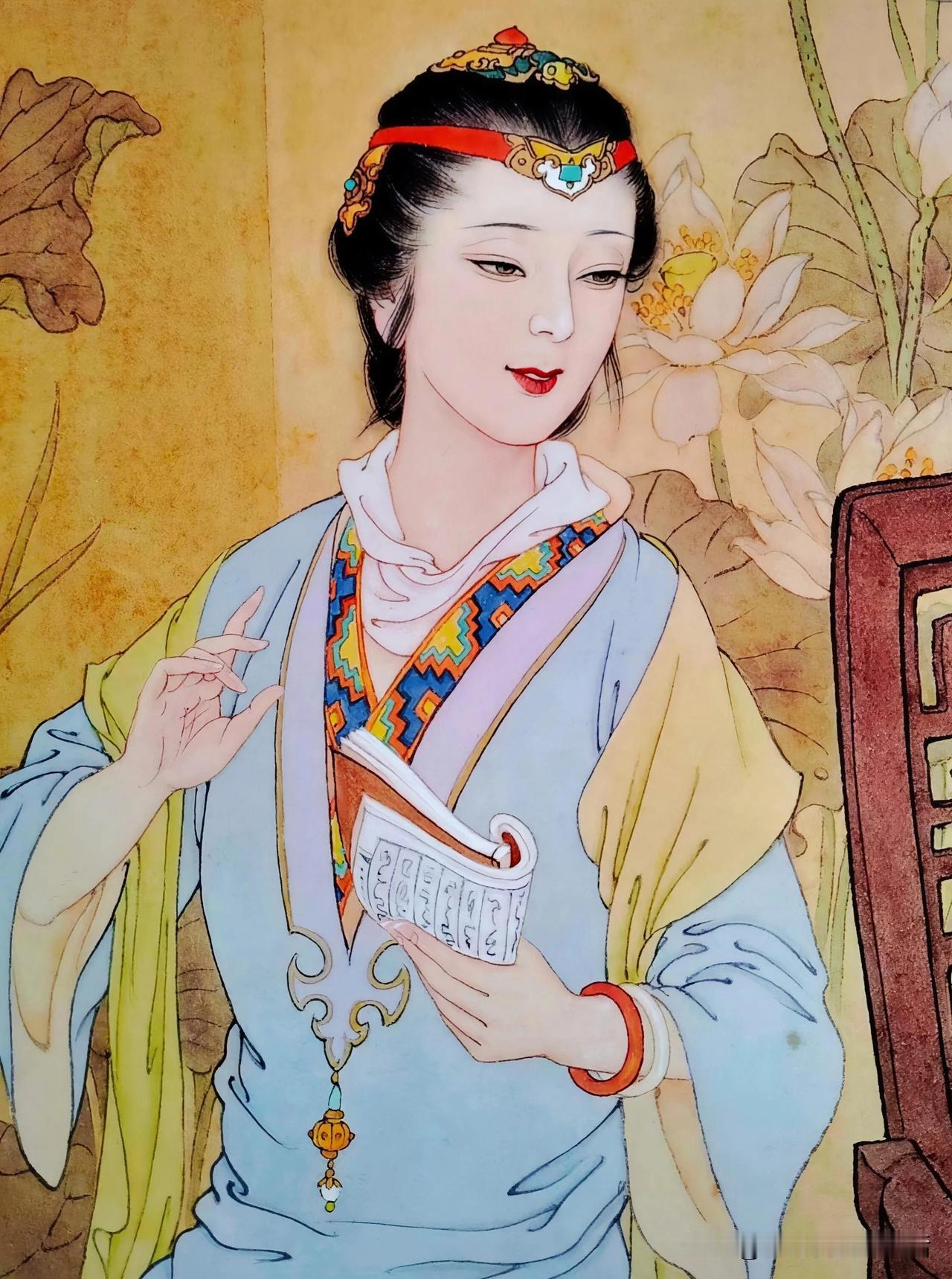 红袖添香夜，书香满怀中。